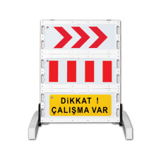 Katlanır Uyarı Levhalı Bariyer,12502 FB R